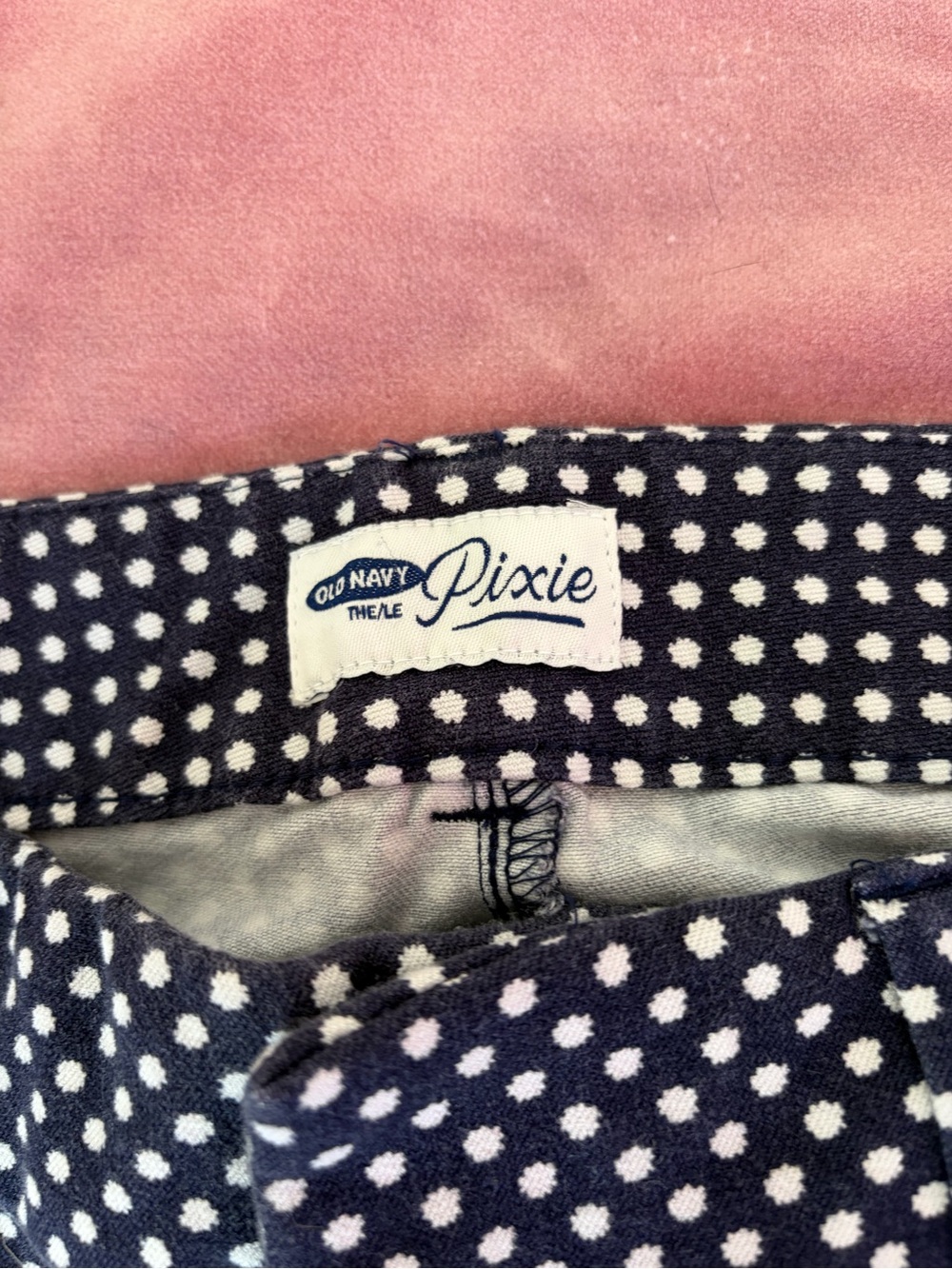 Old Navy Pixie Navy with White Polka Dot Capris